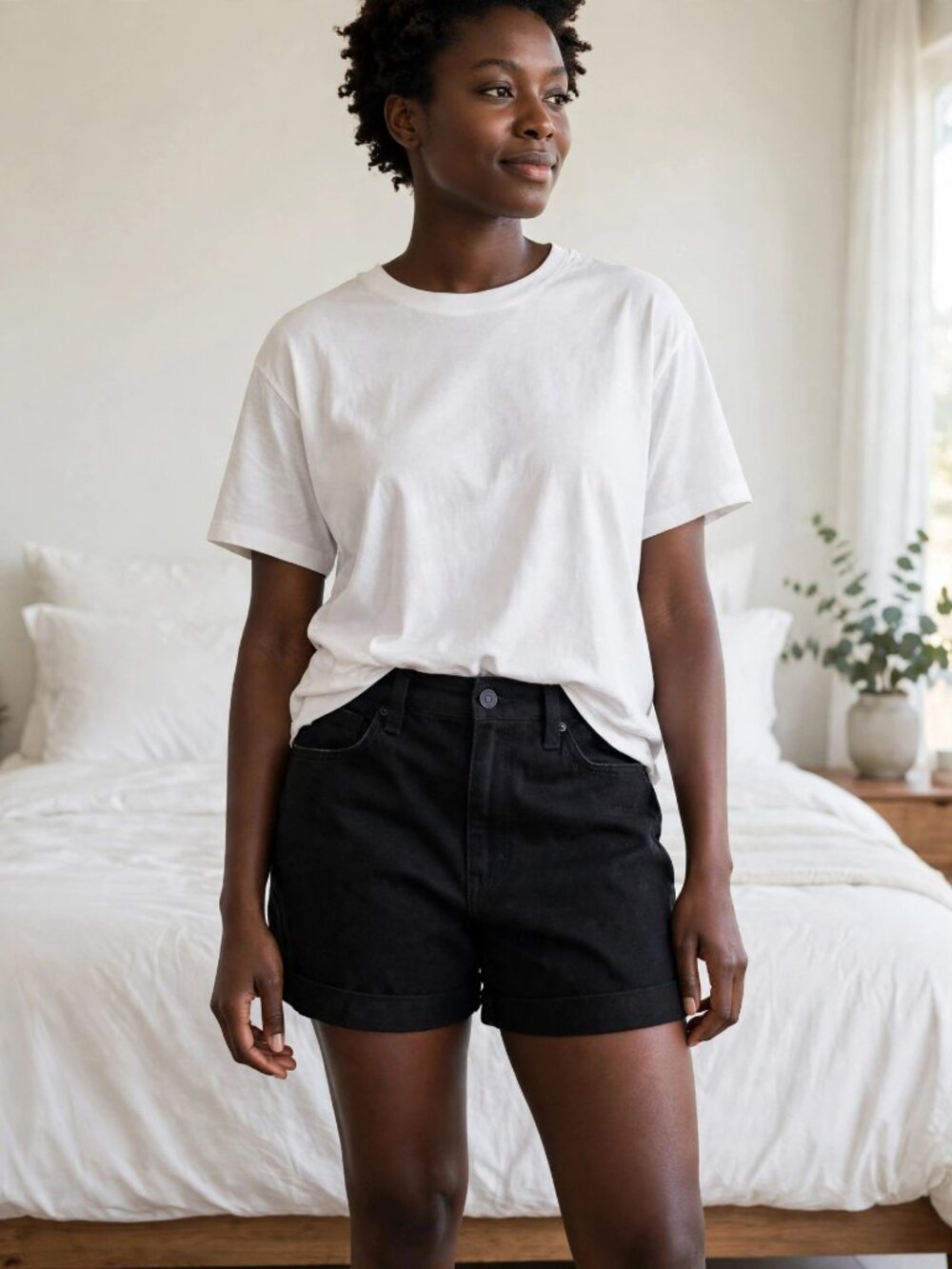 No Boundaries Black Denim Shorts Cuffed Hem Size 11